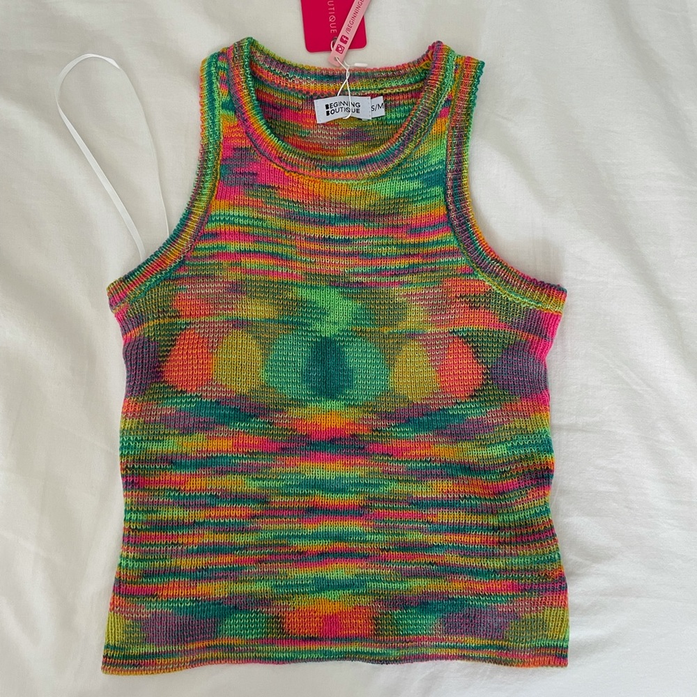 Colorful knit tank
